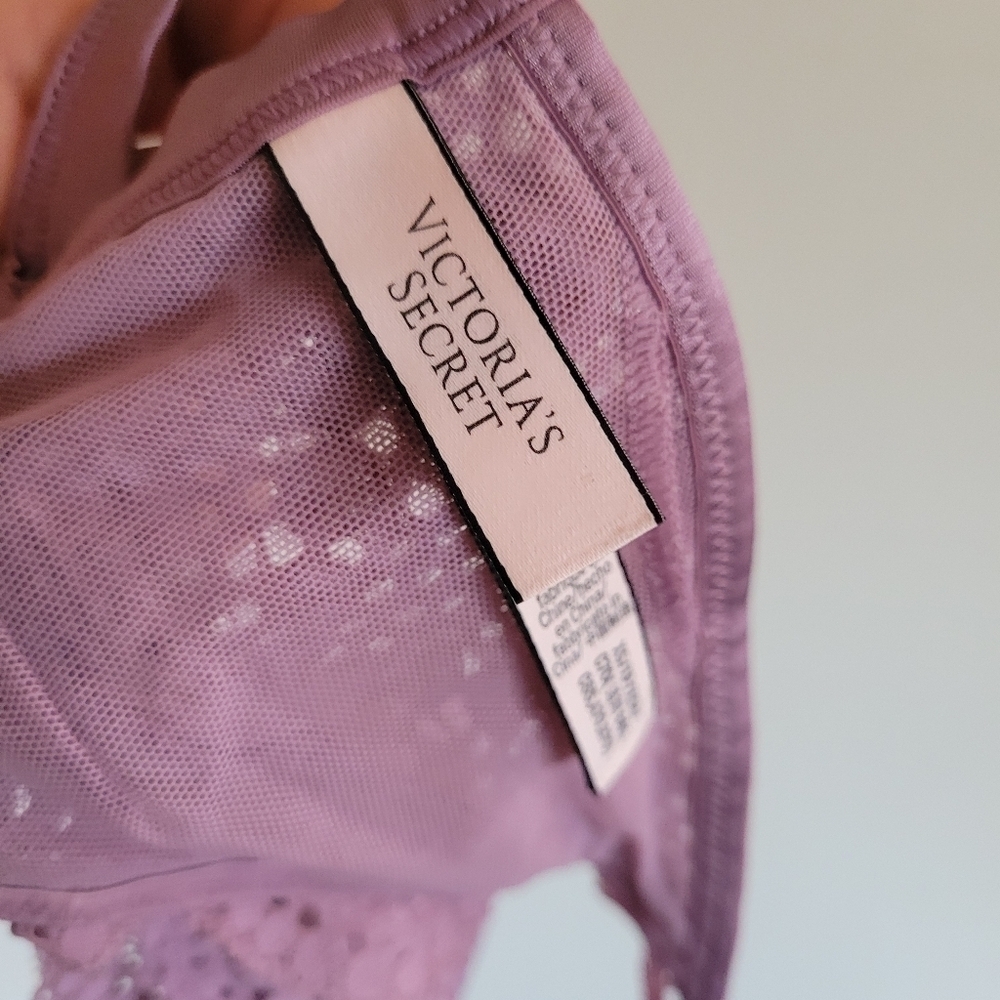 Victoria's Secret Bralette Bra Lace Pink Mauve Racerback Adjustable XS Extra Sma - Picture 6 of 8